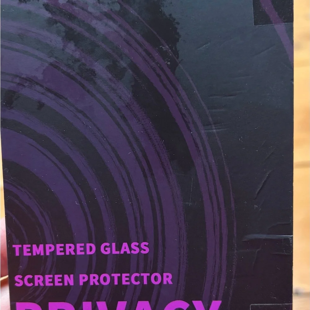 I phone 14 pro max privacy screen protector. Purple new